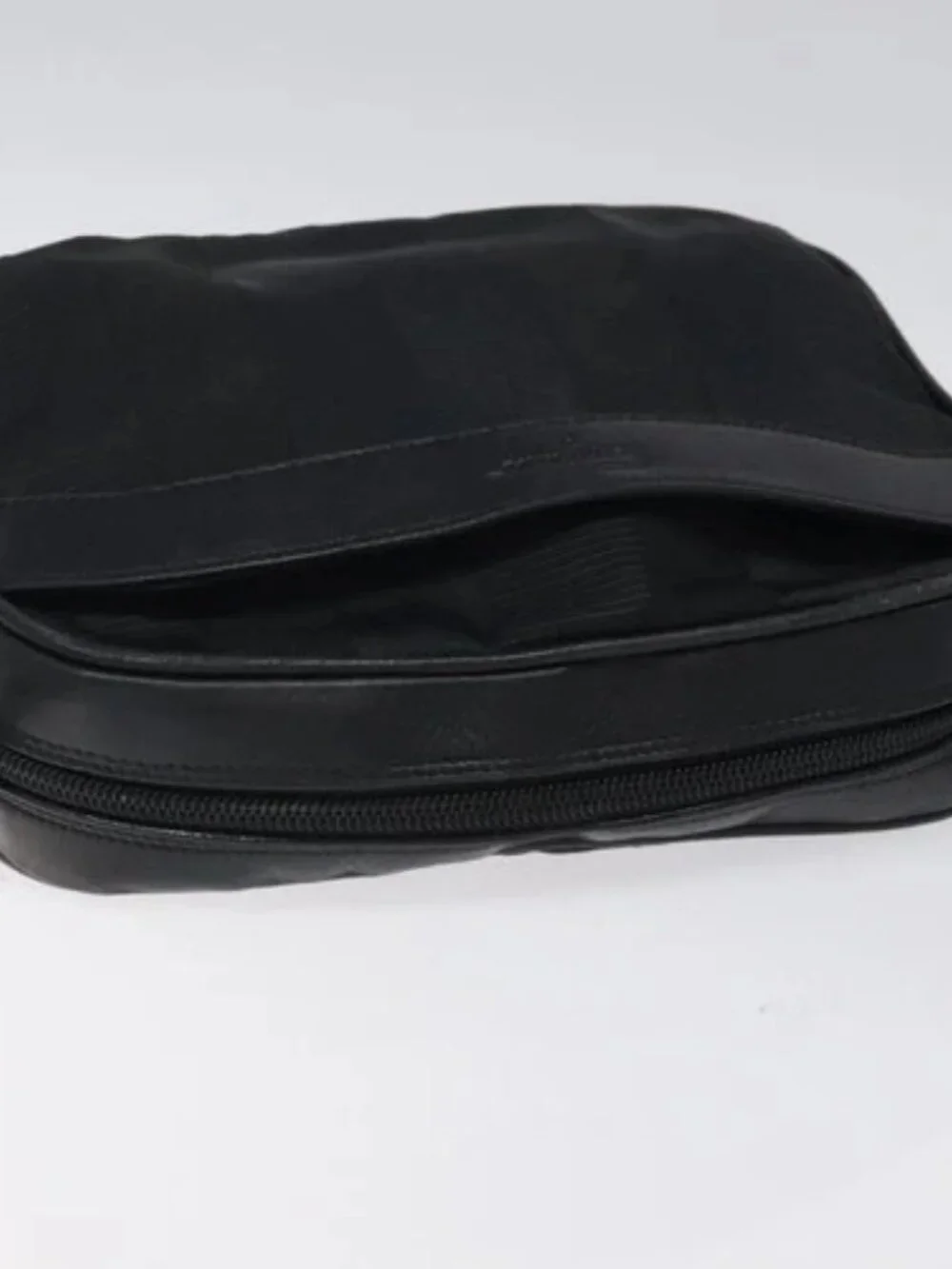Salvatore Ferragamo Shoulder Bag Canvas Leather Black Auth bs24292